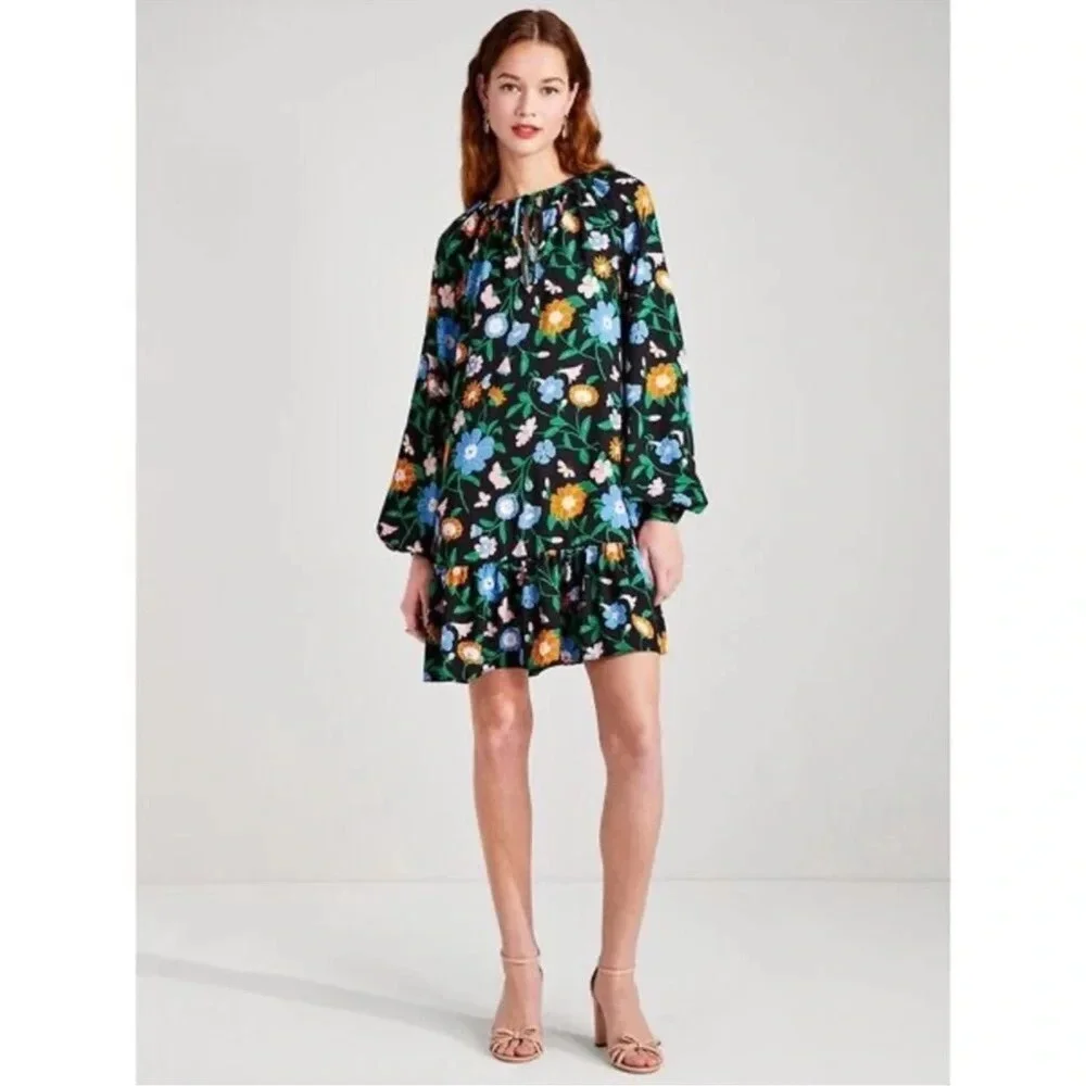 KATE SPADE NEW YORK KATE SPADE Floral
Garden Tulip Dress In Black LARGE - Picture 13 of 13
